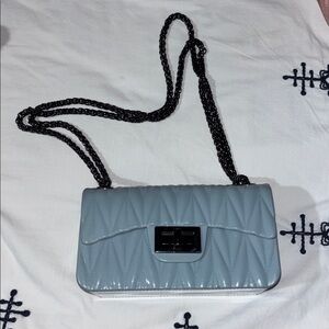 Miniso Baby Blue Quilted Chain Bag